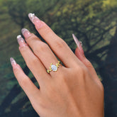 Unique Pear Shaped Leaf Moissanite Ring for Engagement